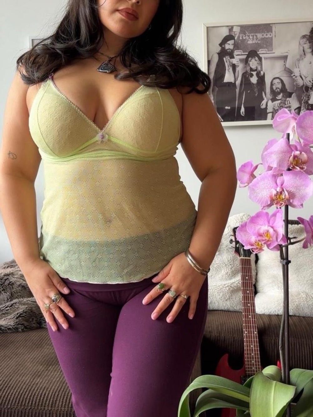 Cosmopolitan Y2K Green & Lavender Mesh Cami Woman’s M/L